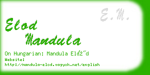 elod mandula business card